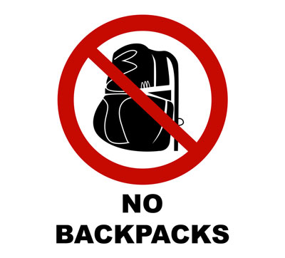 no back packs