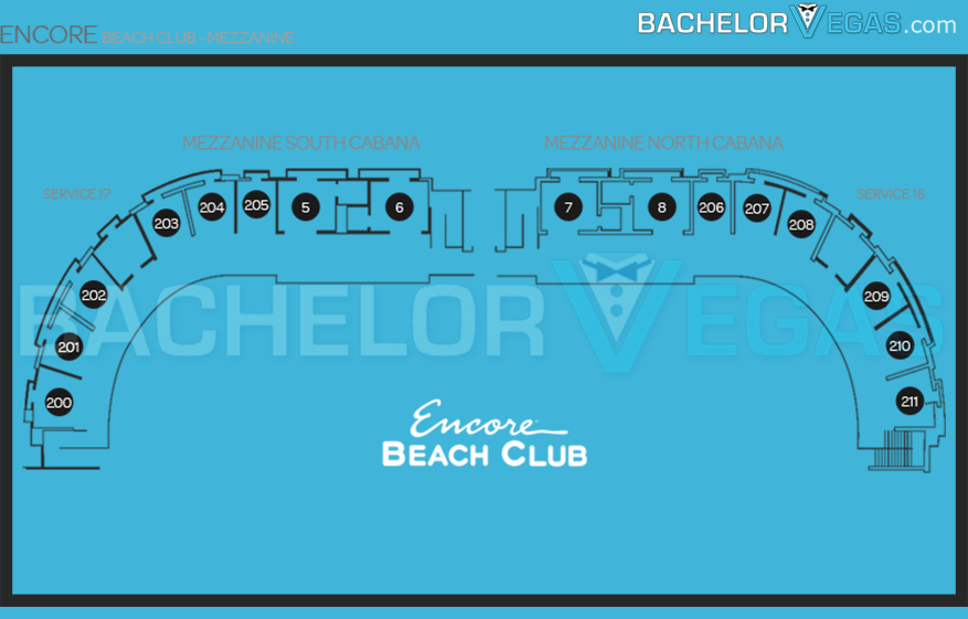 encore beachclub mezzanine seating map