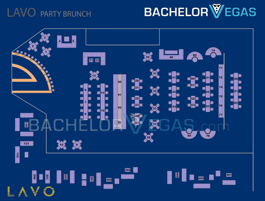 lavo party brunch table map