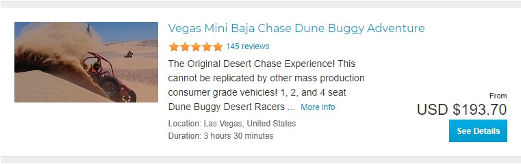 Vegas Mini Baja Chase Dune Buggy Adventure